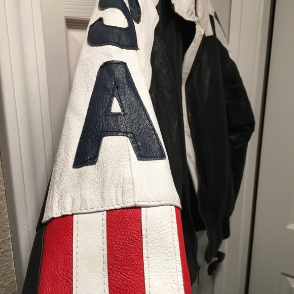 Vintage leather bomber jacket-Men’s SMALL - Picture 4 of 8